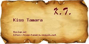 Kiss Tamara névjegykártya